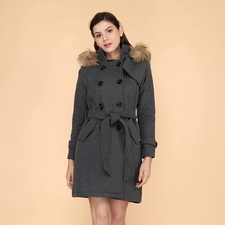 KODE P66I TANAYA LONG COAT PREMIUM  COAT BULU BAHAN TEBAL  JAKET TEBAL COAT KOREA
