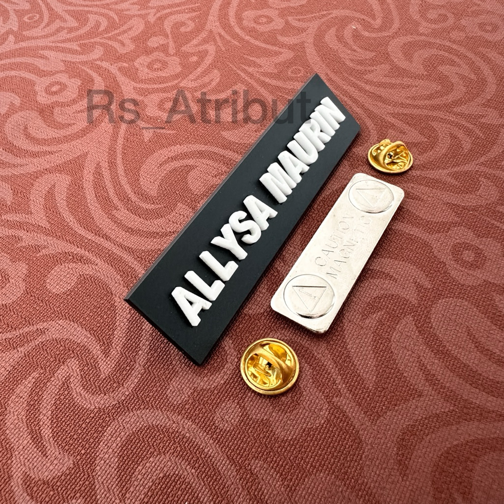 

NameTag Papan Nama Huruf Timbul pns / pol pp / polri / asn / satpam / kemendagri / polisi Premium