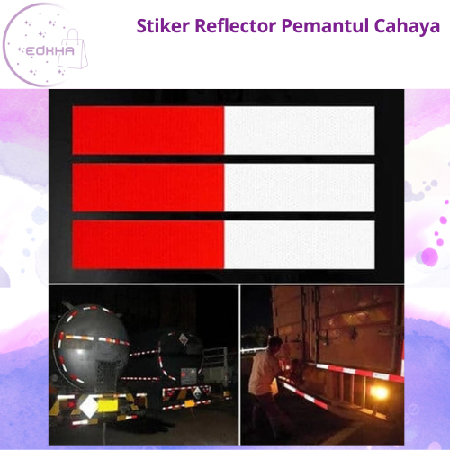

EDKHA - Stiker Reflector Pemantul Cahaya Malam Hari Warning Sign Merah TestKIR