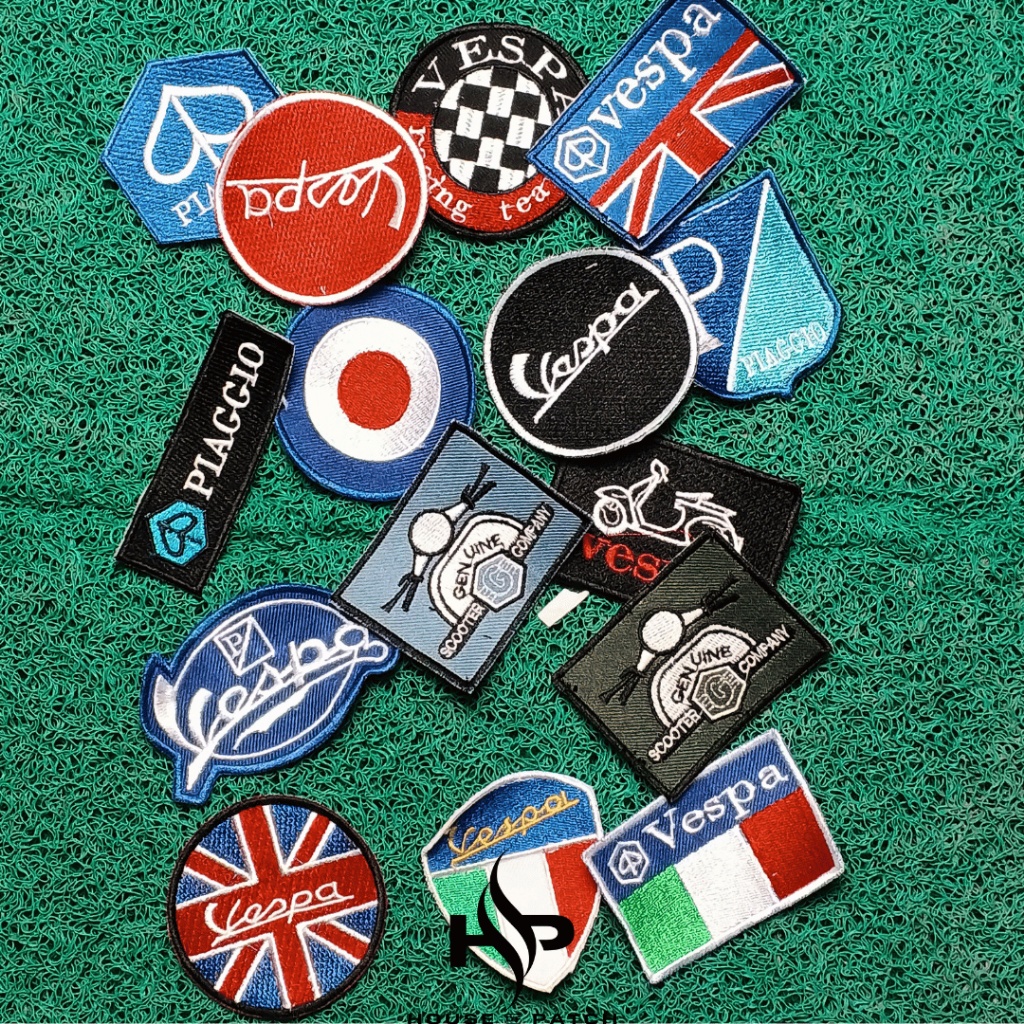 PATCH BORDIR EMBLEM BORDIR PATCH LOGO PIAGGIO PATCH BORDIR VESPA