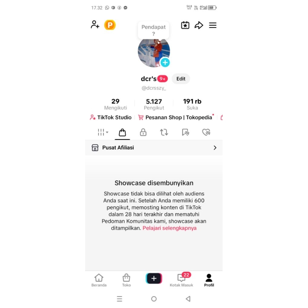 AKUN TIKTOK 5K FOLLOWERS INDO