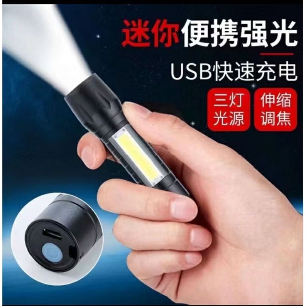 senter tactical outdoor mini body besi senter led mini body besi senter mini zoom cas WI