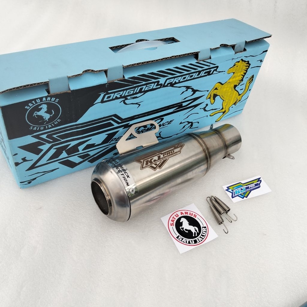 Tabung Silincer Knalpot Racing Ngebas GAHAR Kj Pro Original Inlet 50mm Untuk Semua Jenis Motor Matic