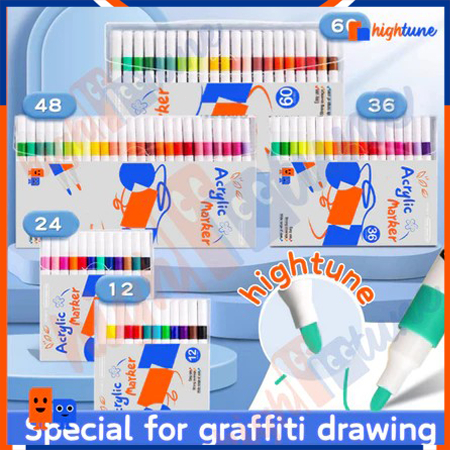 

Hightune Spidol Akrilik Marker Set Spidol Akrilik DIY Painting Spidol Pastel Pulpen 12/24/36/48/60/80 Warnas