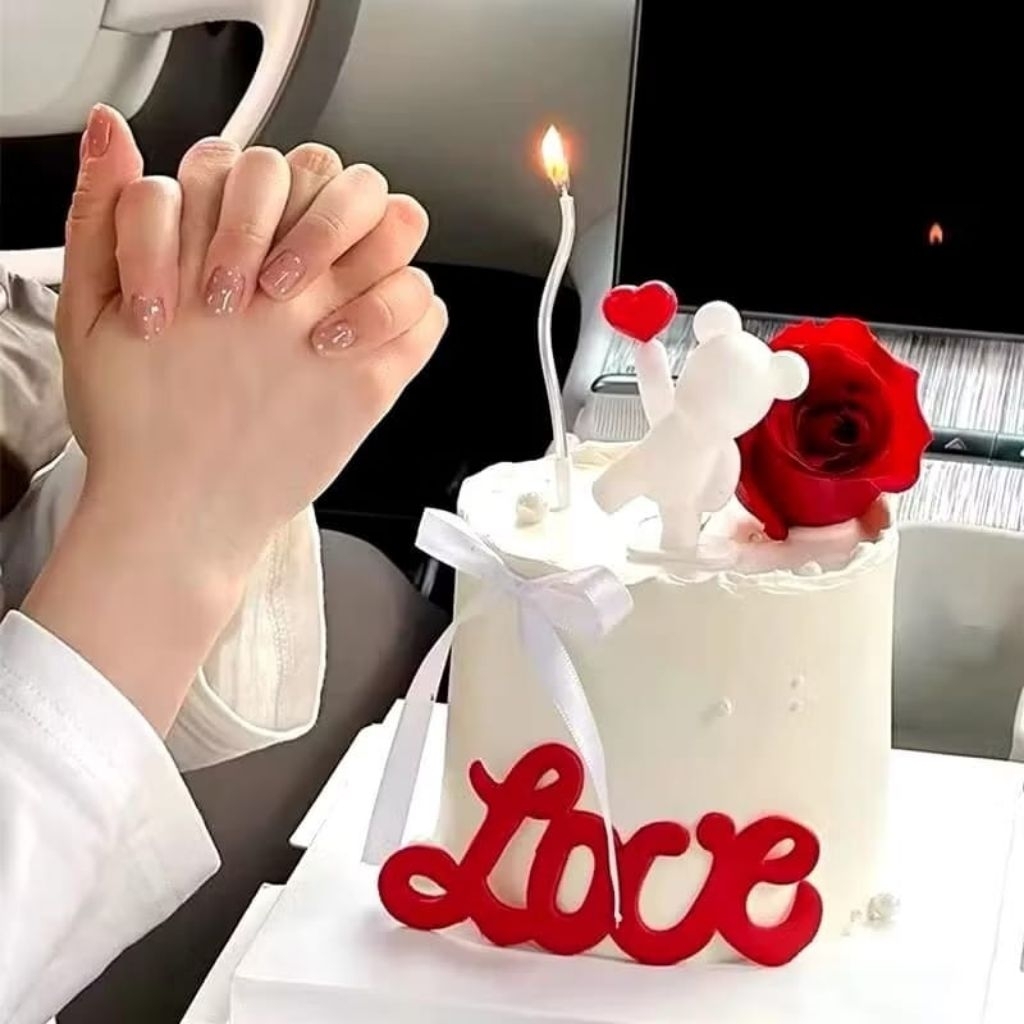 {PK} PAJANGAN KUE ULANG TAHUN BERUANG BALON PAJANGAN BEAR BALON / TOPPER KUE BEAR BERUANG LOVE BALON