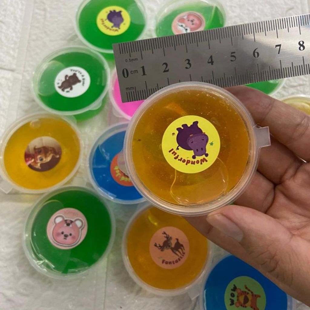 slime glitter cup 35cc / slem murah / slime jiggly gliter / mainan anak murah