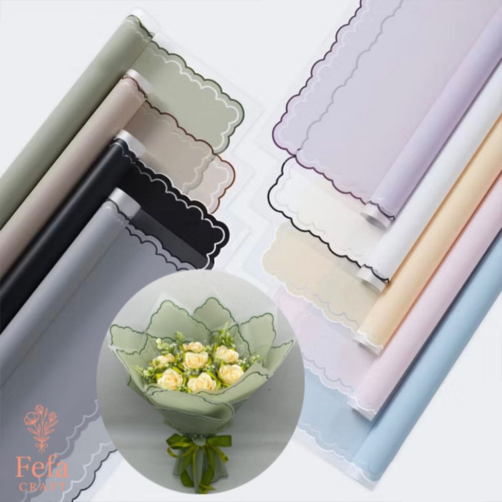 

KERTAS BUKET BUNGA VARIAN LIST CLOUD AWAN / FLOWER WRAPPING PAPER CELLOPHANE / BUNGKUS BUNGA