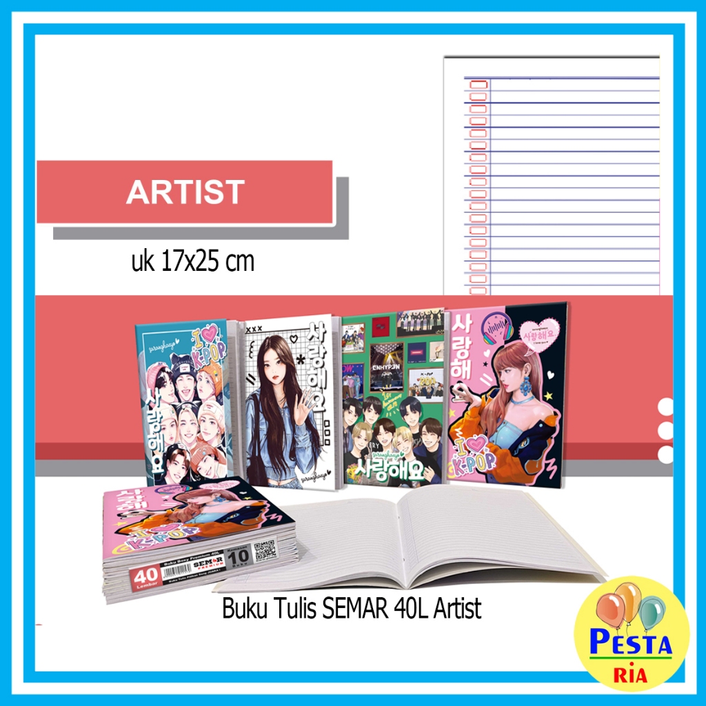 

Murah!! (10 Buku) Isi 40Lembar Buku Tulis Semar Uk 17x25cm, buku tulis sekolah, buku sekolah