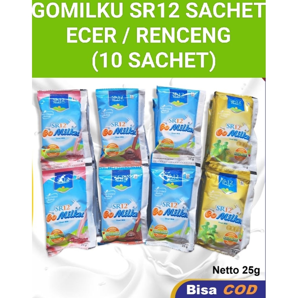 

GO MILKU SR12 SACHET 10 PCS // GOMILKU SR12 SUSU KAMBING ETAWA PLUS HERBAL