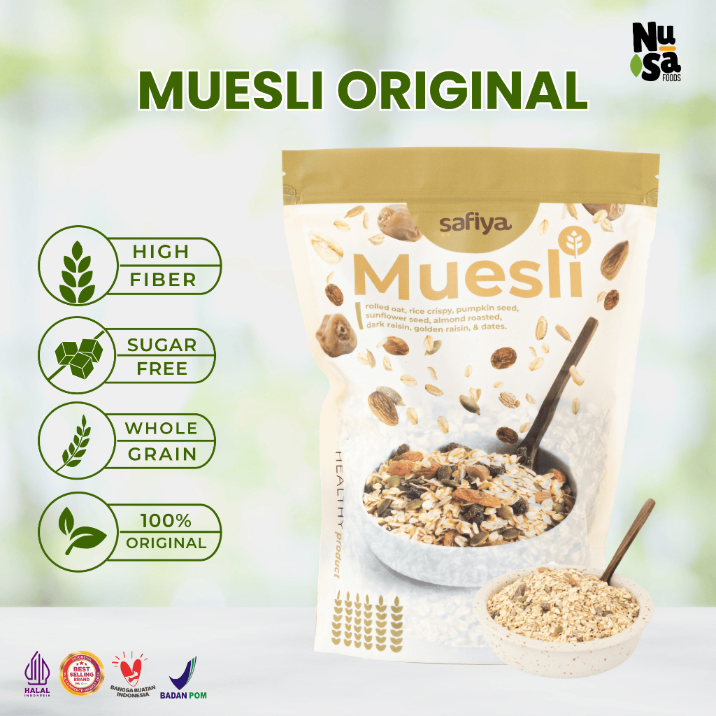 

Muesli Safiya Dried Fruit Mix 1 Kg Original Sereal Oatmeal Sehat Makanan Diet