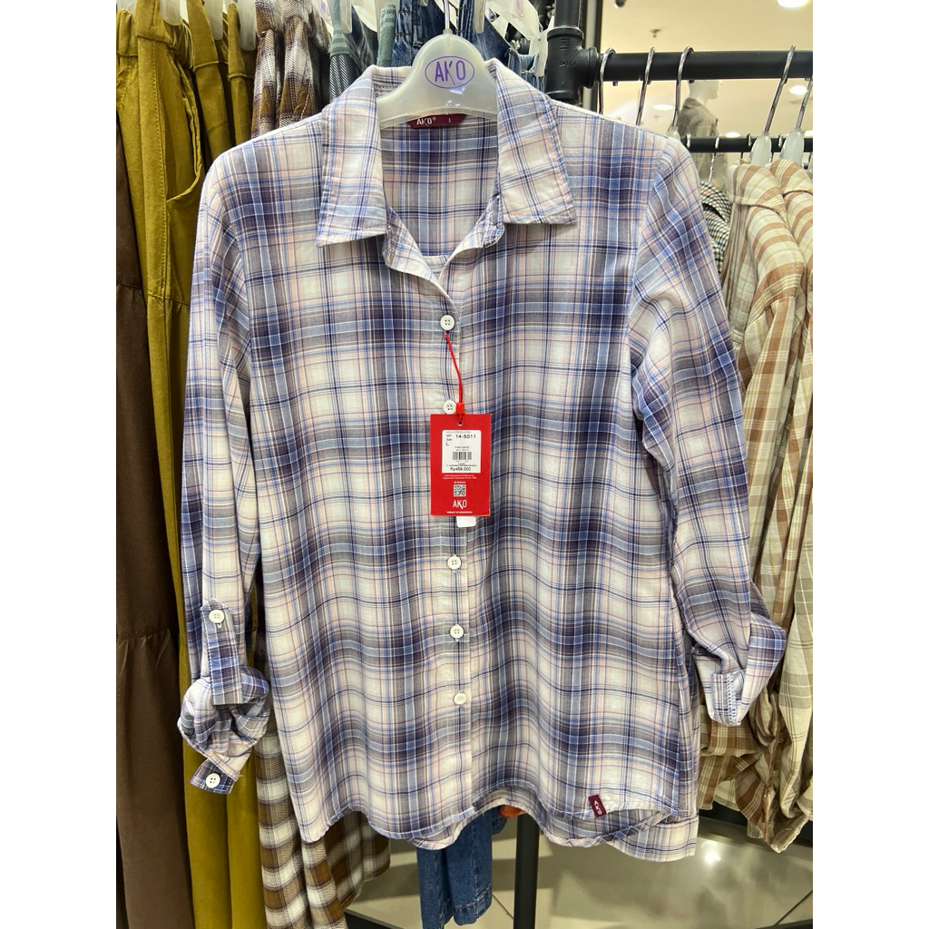 AKO JEANS - Kemeja Kotak kotak hijau AKO