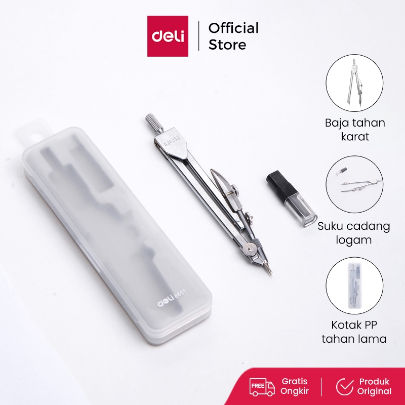 

Deli Jangka Metal Set dengan Pencil Leads Silver E8601
