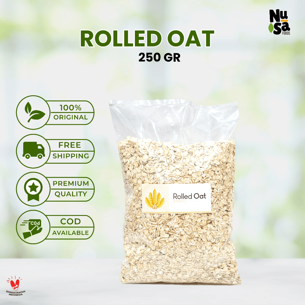 

Rolled Oat 250 Gram Sereal Oatmeal Gandum Utuh Diet Sehat