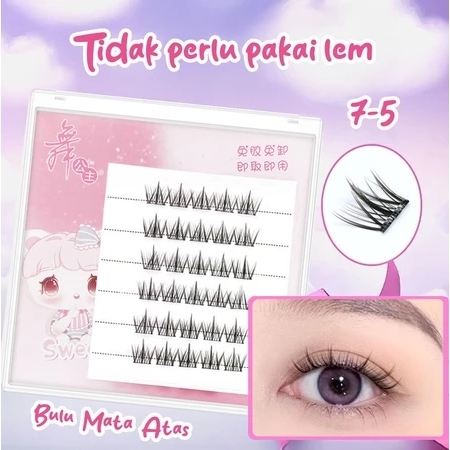 [TANPA LEM] Bulu Mata Palsu Instan Individual Eyelashes Reusable Make up Douyin Natural