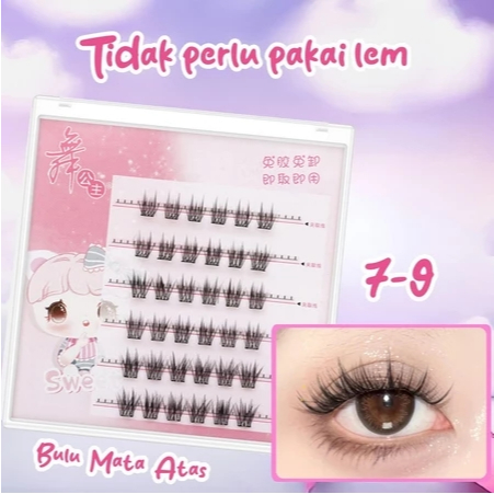 [TANPA LEM] Bulu Mata Palsu Instan Individual Eyelashes Reusable Make up Douyin Natural