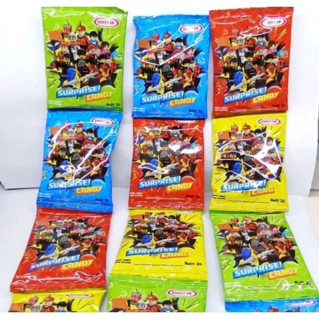 

3 PCS Super Candy Blok Bonus Lego / Permen Berhadiah Lego