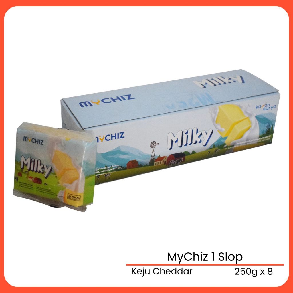 

Mychiz Milky Soft Keju Cheddar Olahan Creamy 1 Slop 250g x 8