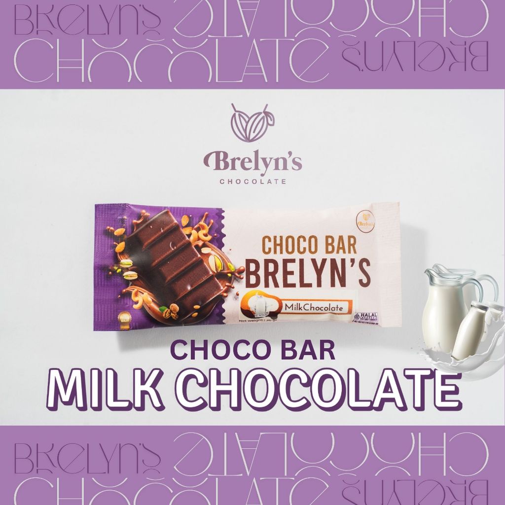 

Brelyn's Chocolate : Choco Bar Milk Chocolate (Coklat rasa susu) Manis Gurih 36 gram