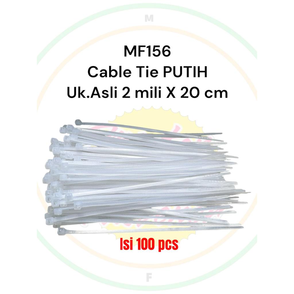 

Cable Tie PUTIH 20cm X 2mm 100pcs Kabel Ties Tish Tis 1pack Kode Pack 2.5x200 mm 20 cm White