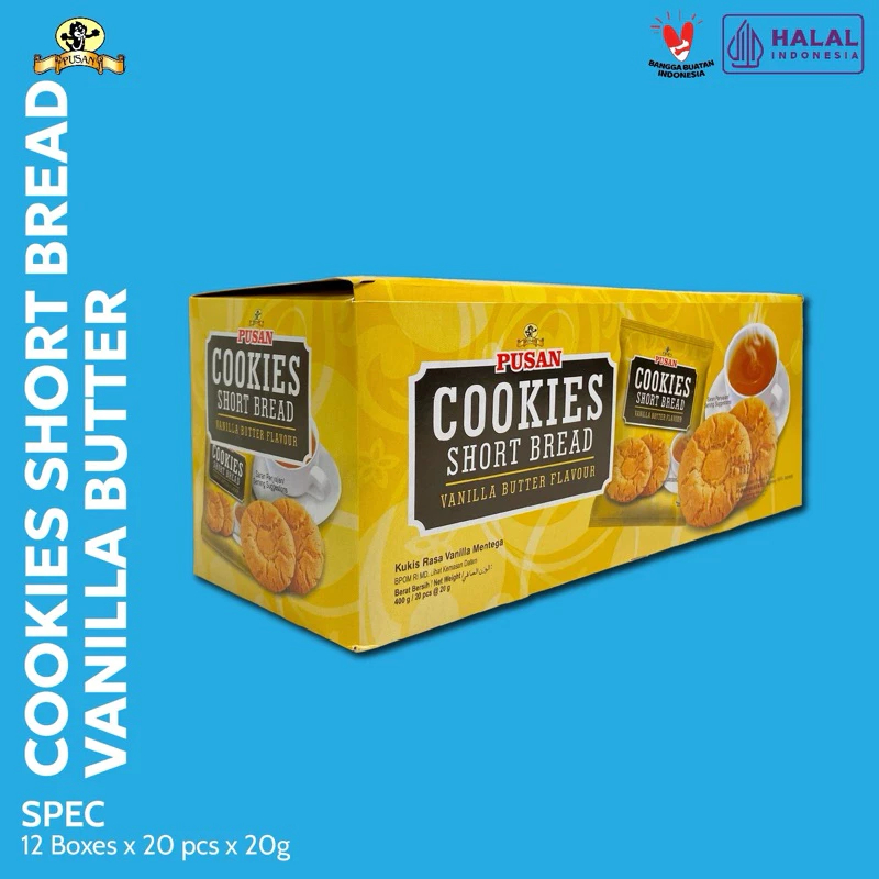 

-MTZ- PUSAN COOKIES SHORT BREAD RASA VANILLA / COKELAT / CAPPUCINO / KELAPA [1PCS]