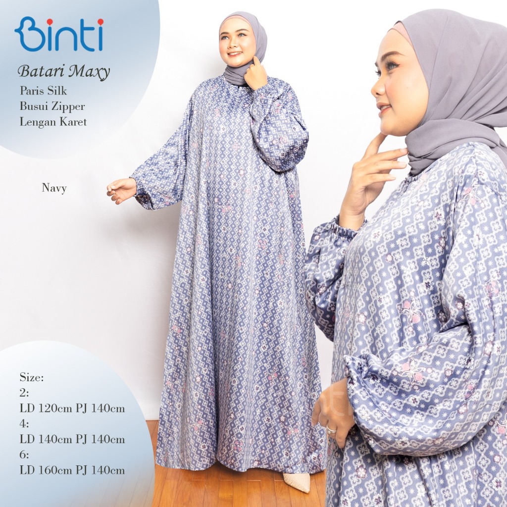 Batari Maxy Gamis Jumbo Big Size Ld 160 140 120 Paris Slik