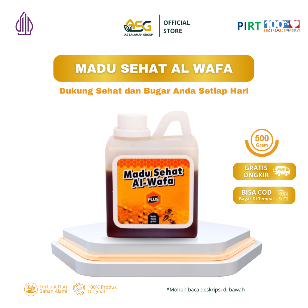 

Al Wafa - Madu Sehat Suplemen Kesehatan Alami Menjaga Stamina Tubuh 500 Gram