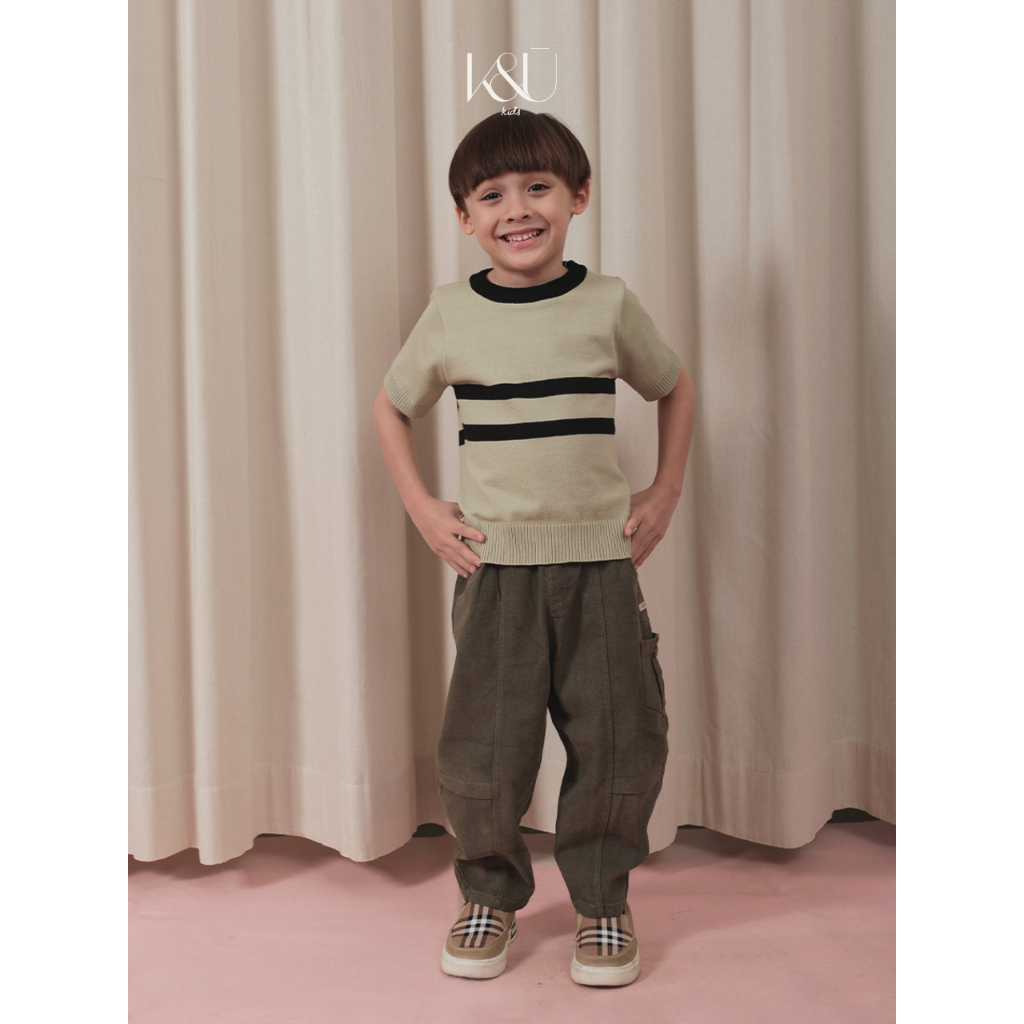KUKAI Kids | Anwen Top - Kaos Rajut Anak Laki-laki - Kaos Knit Anak Laki-laki