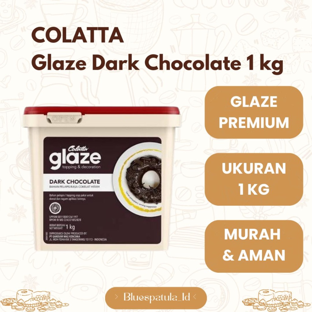 

Glaze Dark Chocolate Colatta 1KG / Glaze Donut / Topping Donut