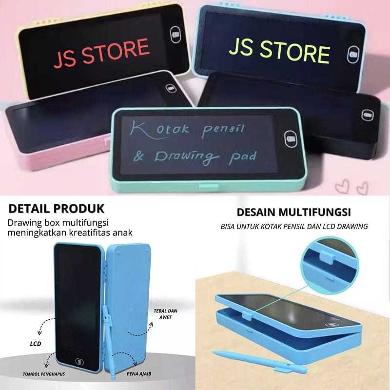 

Tempat Kotak Pensil 2 in 1 LCD Drawing Case Dengan Drawing Pen / Drawing Pad Multifungsi