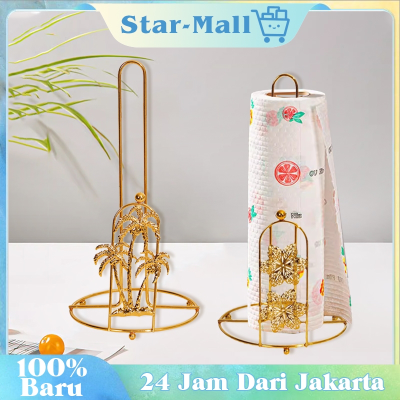 Tempat Tisu Besi Emas Minimalis Wadah Tisu Vertikal Untuk Dapur & Ruang Tamu