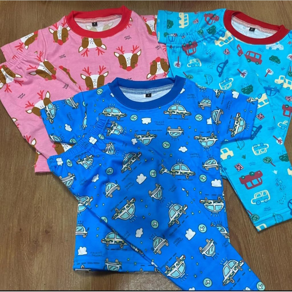 setelan piyama anak full brand / sisa kain pabrik velvet junior/bohoppana/libby