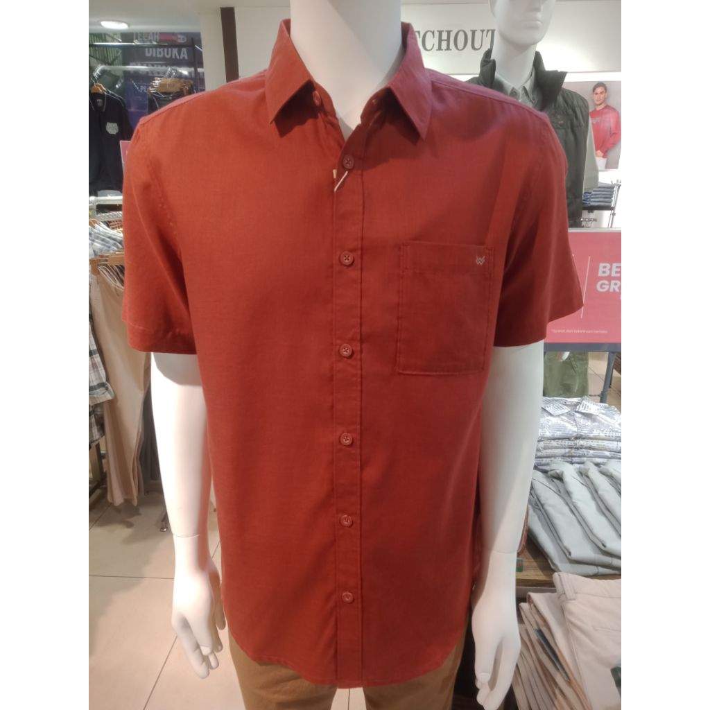 Watchout Kemeja Pendek Polos Teracota WS514690017