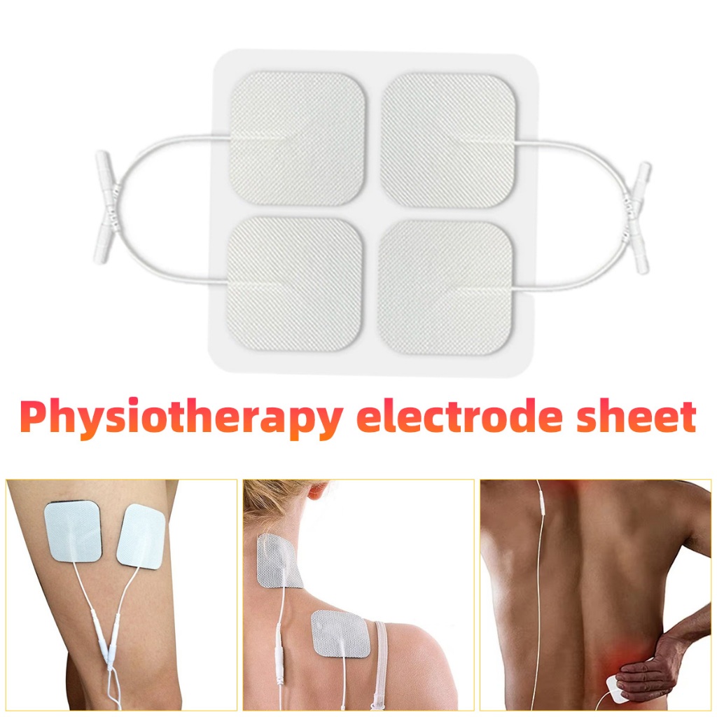 4pcs Pad Tens Elektroda 5cm*5cm Terapi Patch Elektroda Putih Elektroda Patch Alat Pijat Listrik
