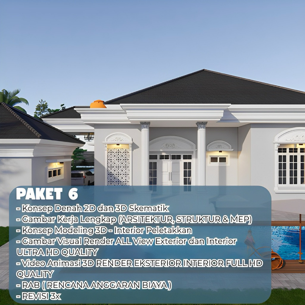 Jasa Desain Rumah | Arsitek | Desain 3D | RAB