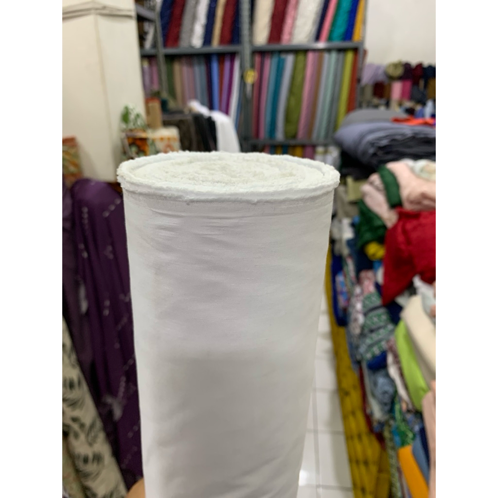 KATUN POPLIN PUTIH NATURAL 100%katun