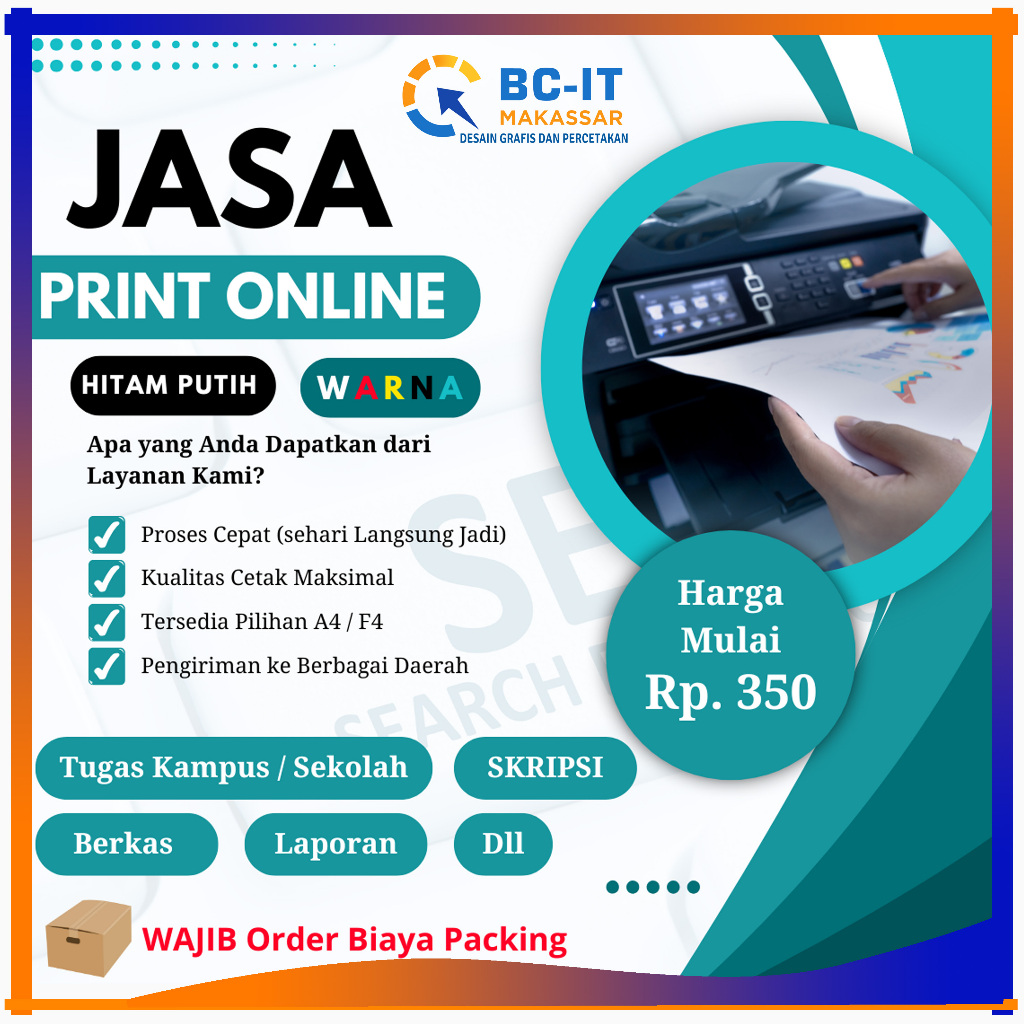 

Print Online Dokumen/Tugas/Laporan/Skripsi dll - HVS 75 GSM