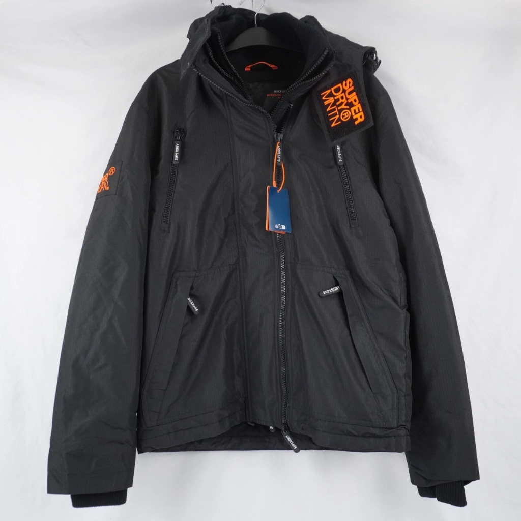 Superdry MTN Full-Zip Insulated Windbreaker-Style Jacket in Black