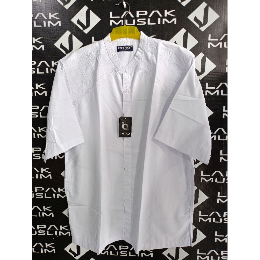 KOKO PUTIH JUMBO BORDIR DEWASA LENGAN PENDEK