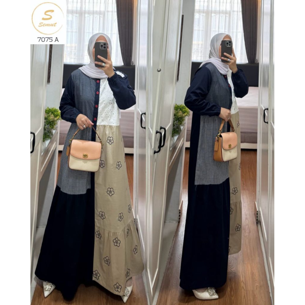 GAMIS KATUN KOMBINASI SYAINA BY SEMUT/ ORIGINAL SYAINA BY SEMUT