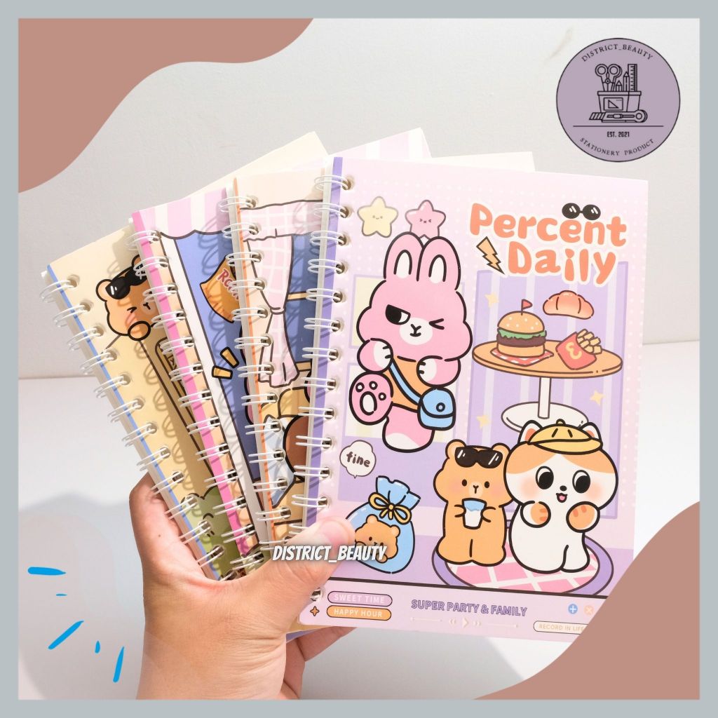

BUKU TULIS A5 PERCENT DAILY BUKU RING TULIS BUKU TULIS BERGARIS POLOS MOTIF PERCENT DAILY USE LUCU IMUT TERMURAH
