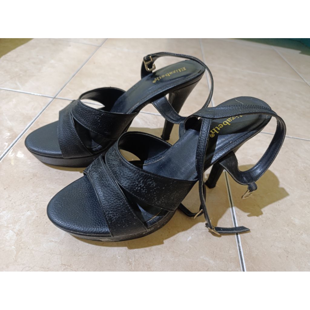sandal heels higheels elizabeth hak tinggi preloved
