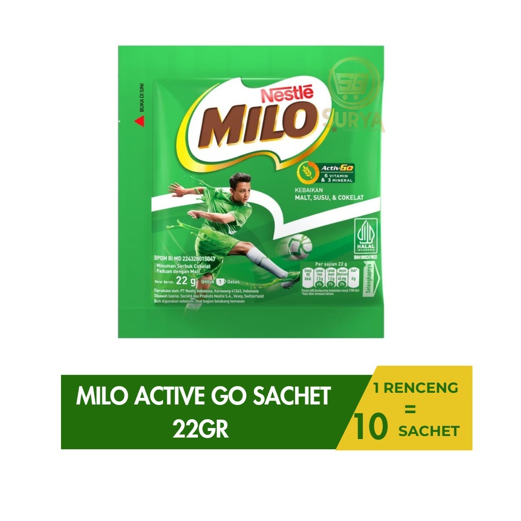 

MILO ACTIV-GO 22 GR [1 Renteng isi 10 sachet]