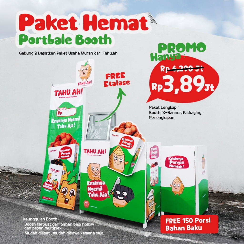 

Paket Usaha Makanan Tahu Crispy Terlengkap Tahu Ah! Free Etalase