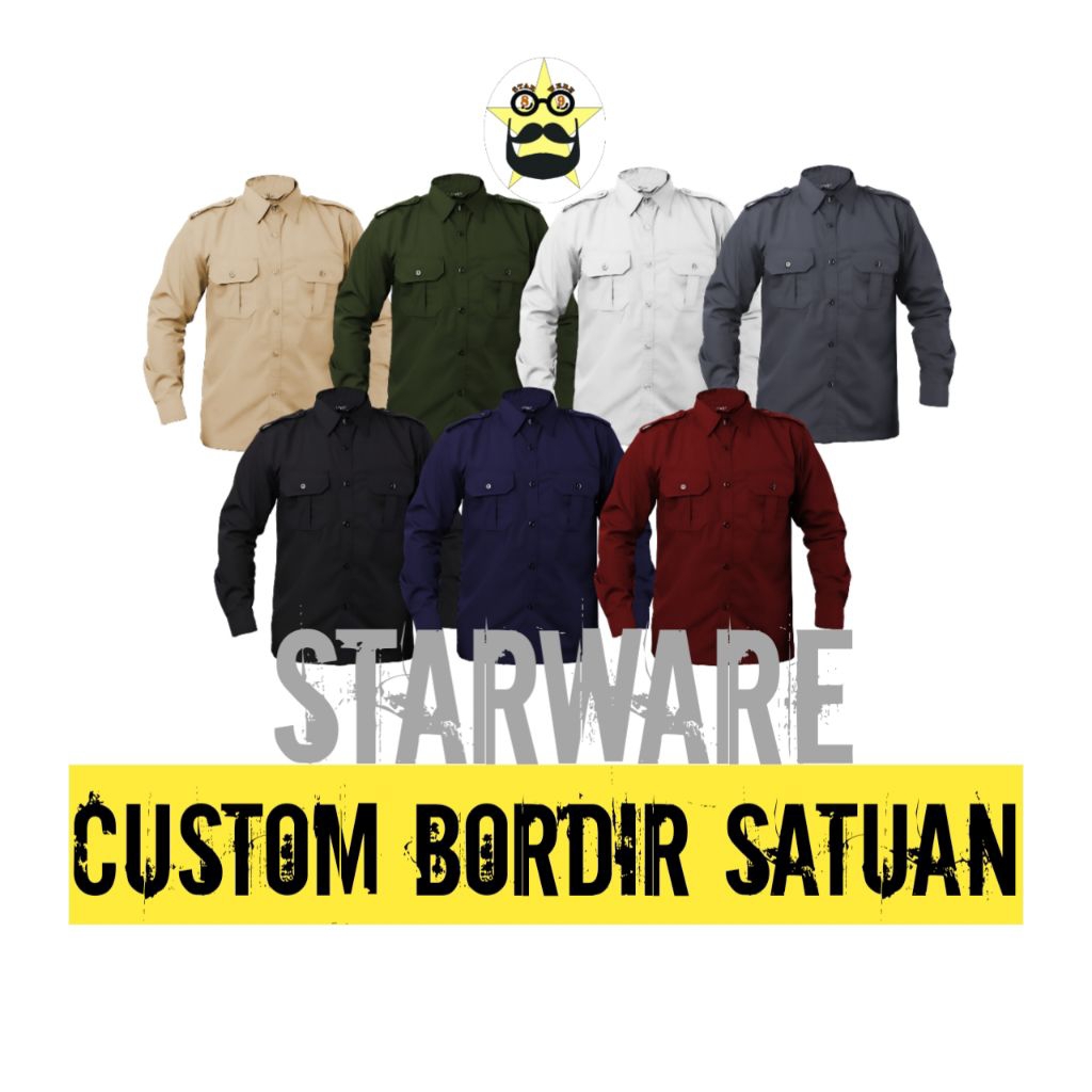 KEMEJA CUSTOM PDL PDH PRIA WANITA LAPANGAN BORDIR SATUAN
