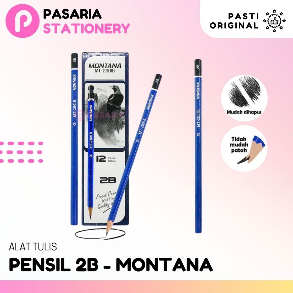 

PENSIL 2B Montana Biru MT-2B01B Pensil Ujian Lulus Uji (1pcs)