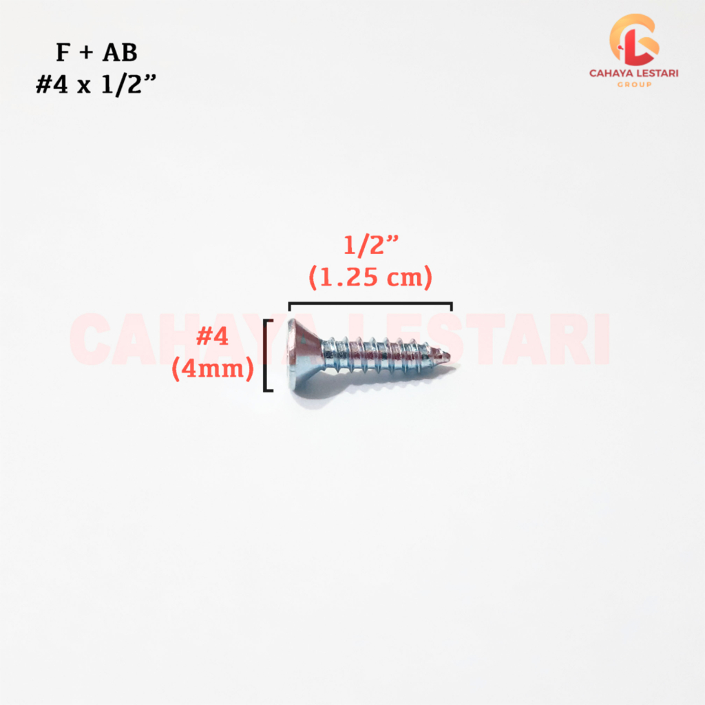 #4 x 1/2” Tapping Screws / Sekrup Kayu MOON LION FAB (isi 100 pcs)