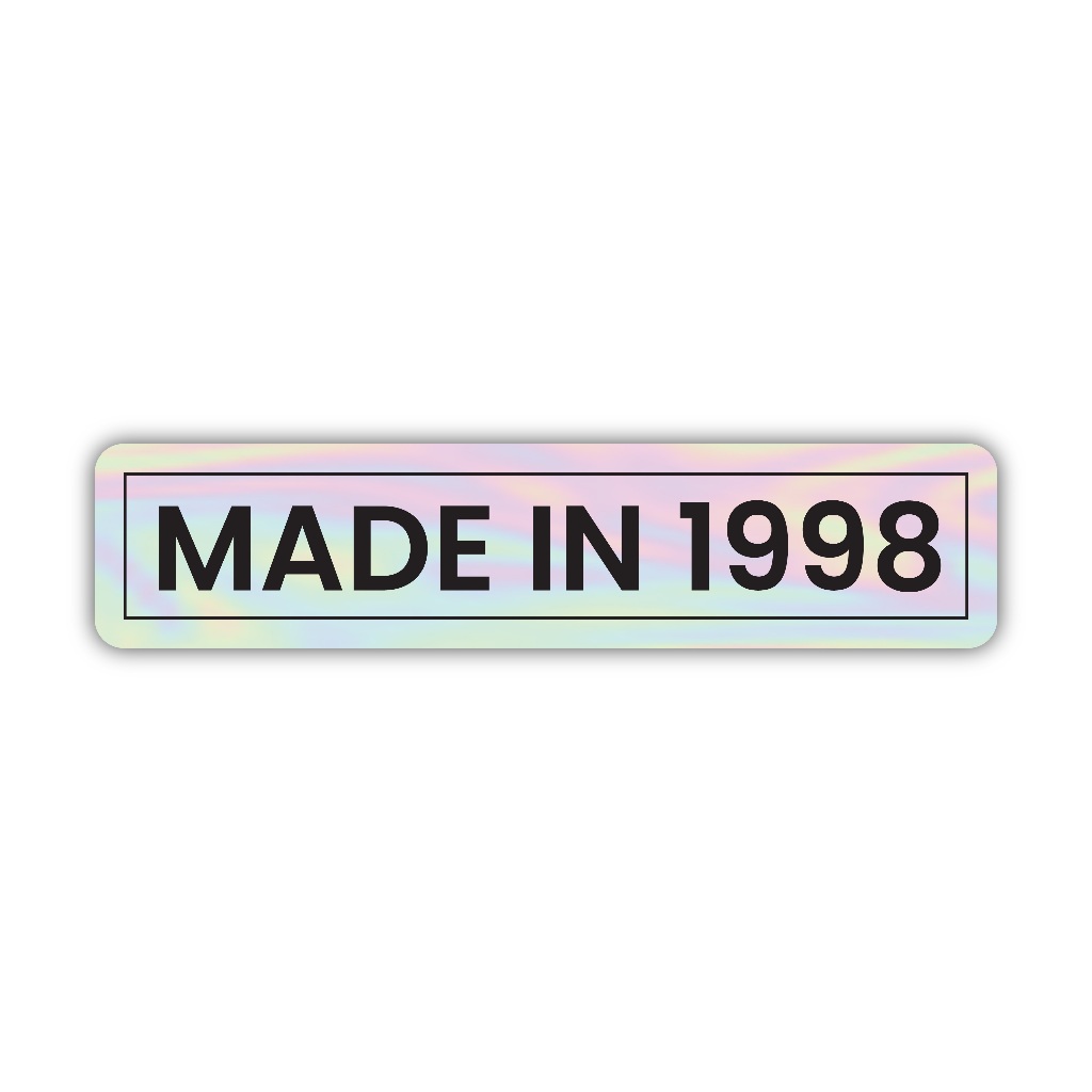 

Z351 sticker made in 1998 aesthetic, stiker hologram satuan
