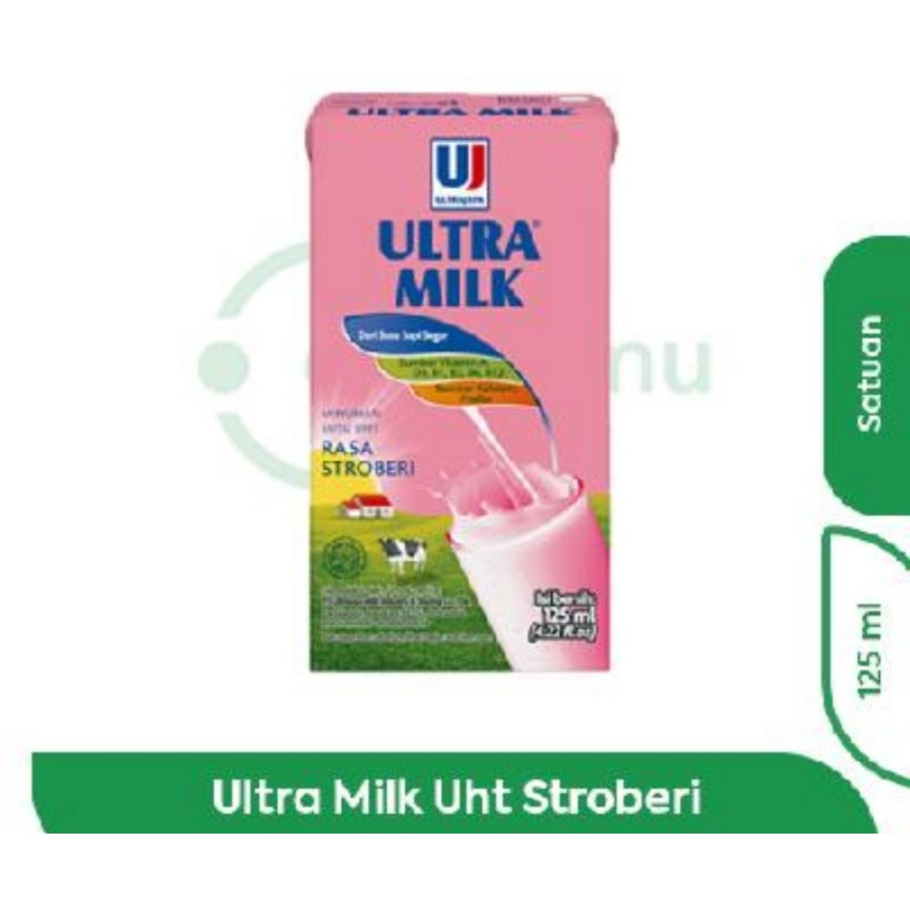 

ULTRA MILK UHT STROBERY 125ml ( 1 DUS)