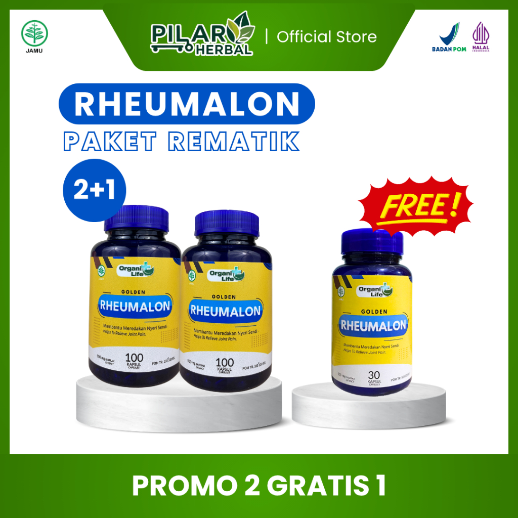 Paket Rheumalon | 100 % Kapsul Herbal atasi nyeri sendi pegal linu dan rematik