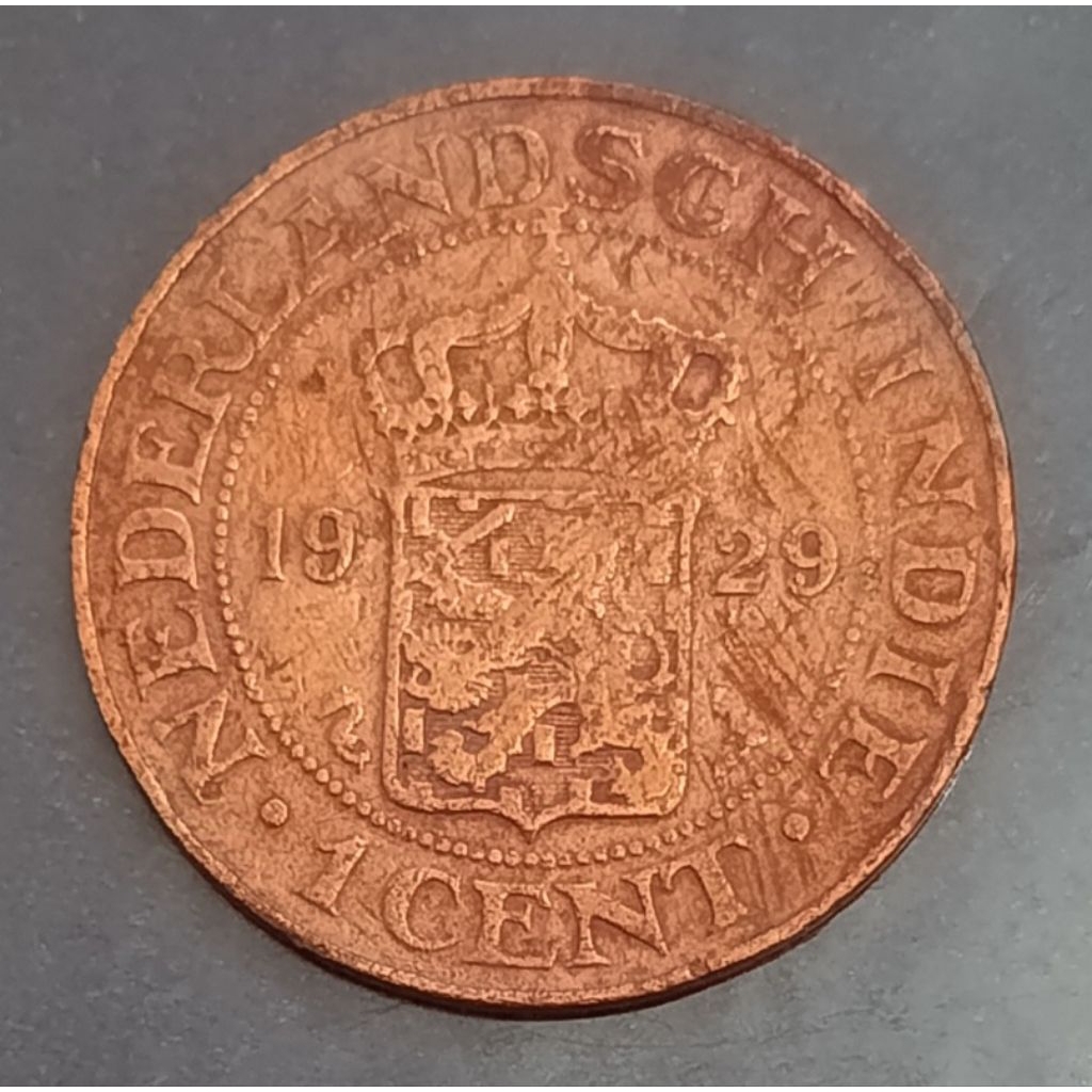 koin Nederland indie 1 cent tahun 1929..